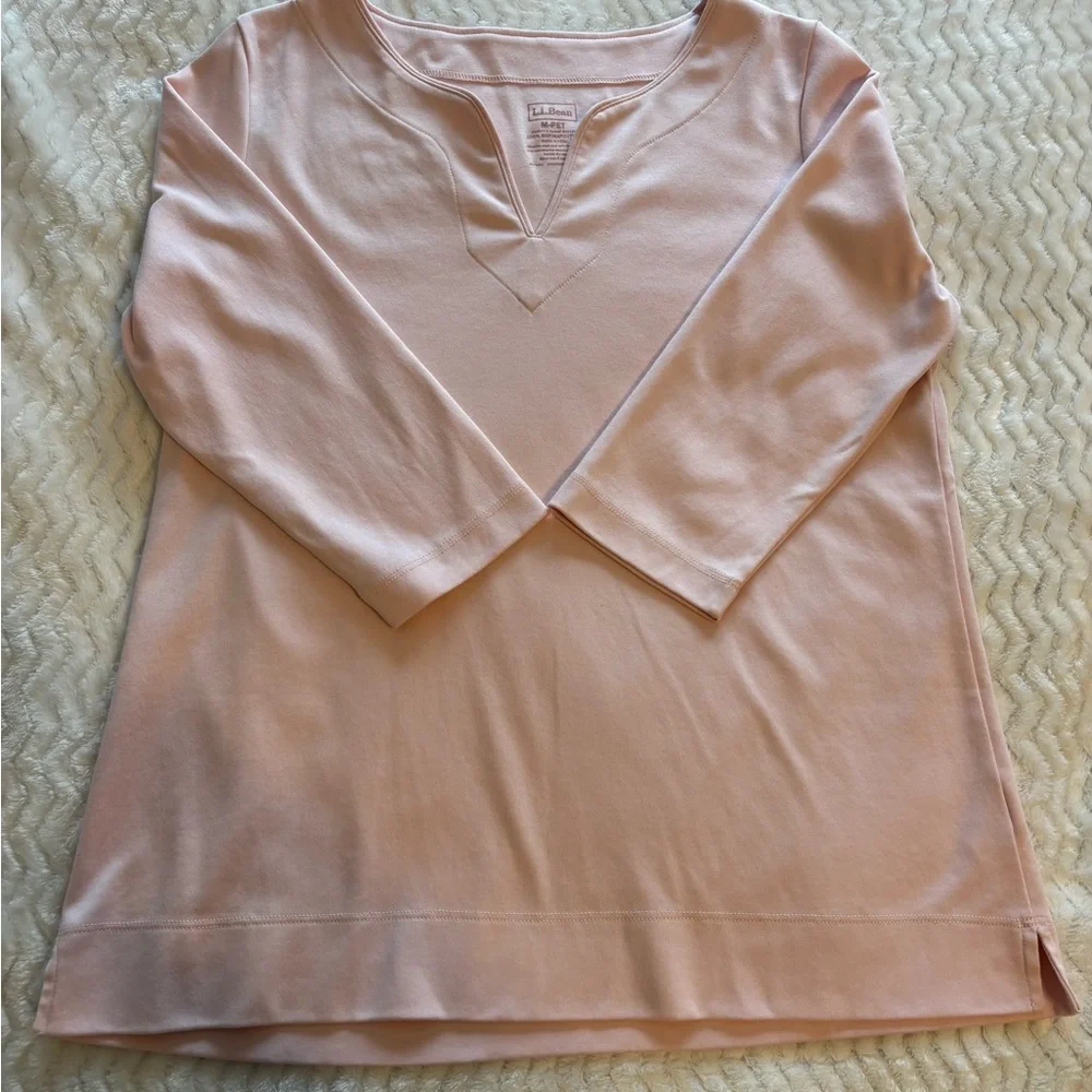 L.L Bean Tops Split-Neck Tunic 3/4 Sleeve - Picture 7 of 10